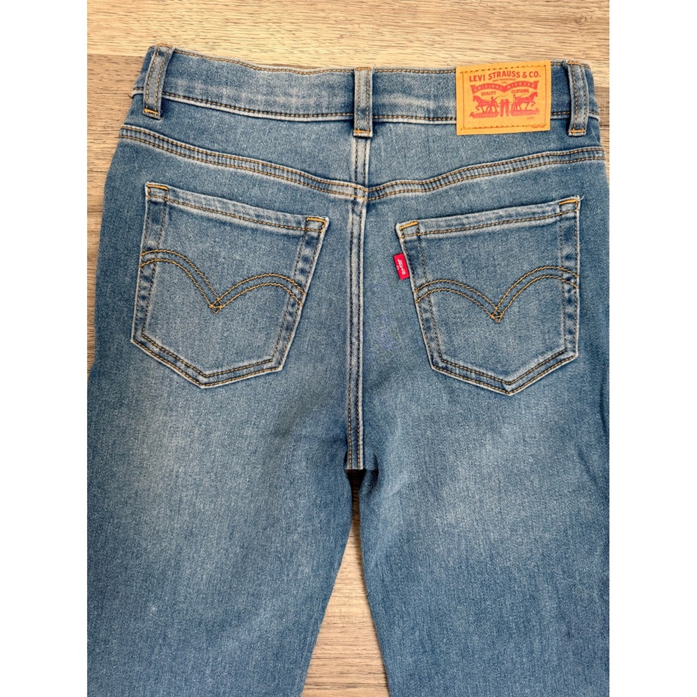 NWT Levi's 726 High Rise Flare Jeans Girls Size 10 Light Wash Stretch Denim - Picture 7 of 12